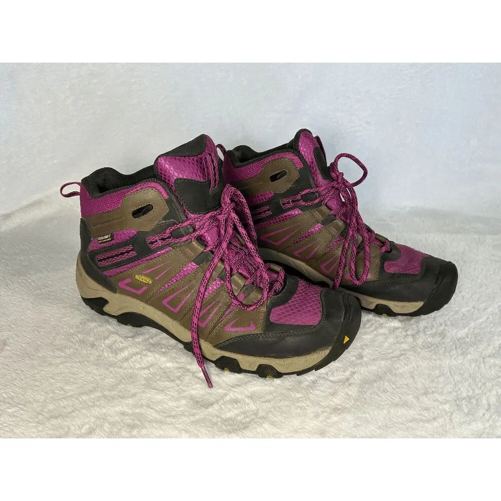 Women's Keen Dry Waterproof Hiking/Trail Boot, Size 11 Brown/Purple Lace Up